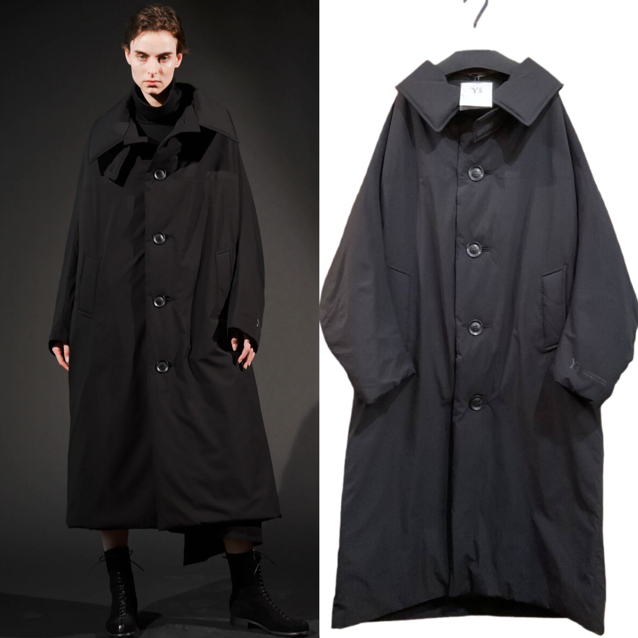 山本耀司 yohji ys 黑色 长款 羽绒服 外套 保暖 大衣
