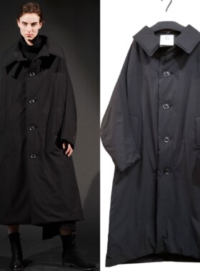 山本耀司 yohji ys 黑色 长款 羽绒服 外套 保暖 大衣