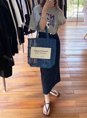 国内现货 beautiful people BP 蕉麻草编包手工编织蓝色人气款