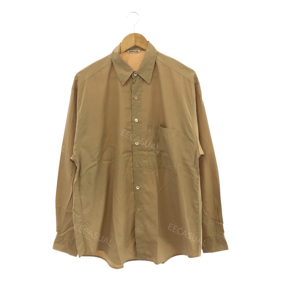 AURALEE 浅棕色宽松衬衫 24SS WASHED FINX TWILL BIG SHIRT