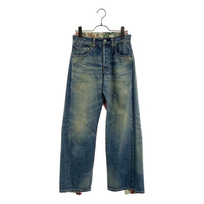 新品 JUNYA WATANABE cdg 做旧解构 双层 花朵褶皱长裤 牛仔裤