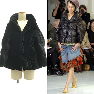 丝绒斗篷式 日本中古正品 cdg渡边淳弥 Watanabe 羽绒服外套 Junya