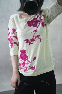 NOTEN VAN DVN刺绣玫瑰花t恤 DRIES 国内现货