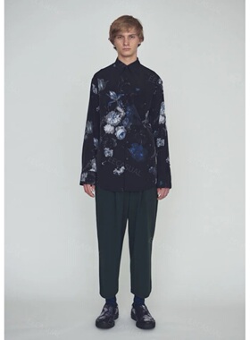 LAD MUSICIAN 蓝色花朵宽松t恤上衣 日本制