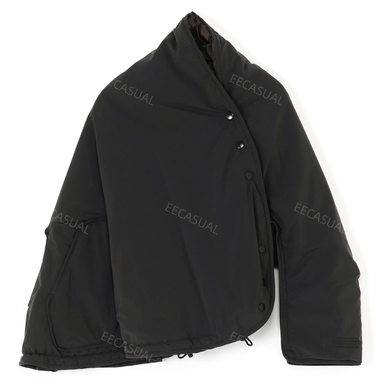 新品 山本耀司 ys 黑色斗篷款棉衣外套 22AW
