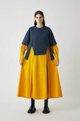 22SS enfold 姜黄色两穿长袖连衣裙