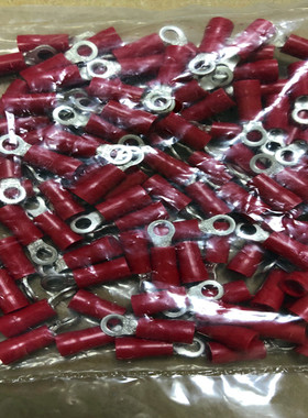 源利RV/TVR1.25-5圆形预绝缘紫铜镀锡端子RoHSUL认证100只1.5平方