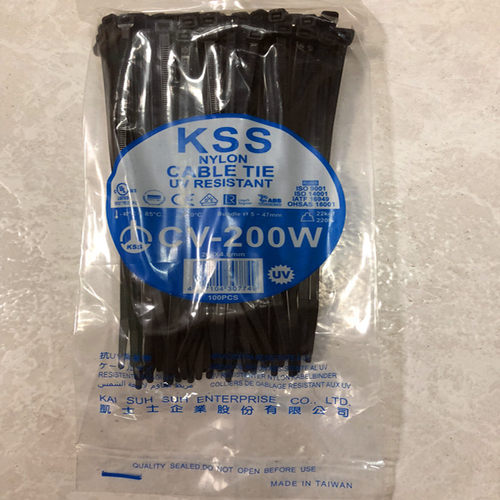 KSS凯士士CV-200W 耐候性尼龙扎带 抗UV 室外户外用扎带4.6*203mm
