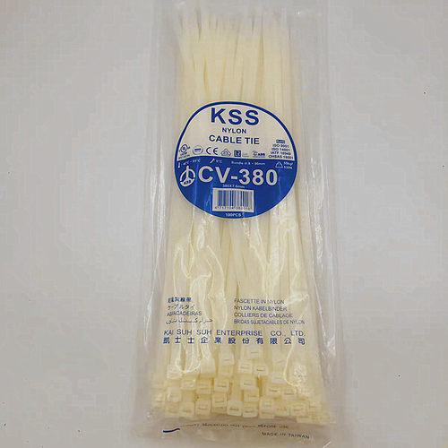 台湾KSS凯士士阻燃UL尼龙扎带扎线带CV-380 7.6*380mm黑/白100pcs