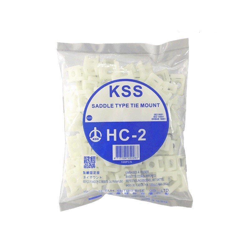 台湾凯士士扎带固定夹HC-2 固定电缆线夹 kss尼龙马鞍型电线夹