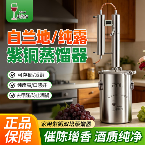 紫铜蒸馏器酿酒设备小型家用