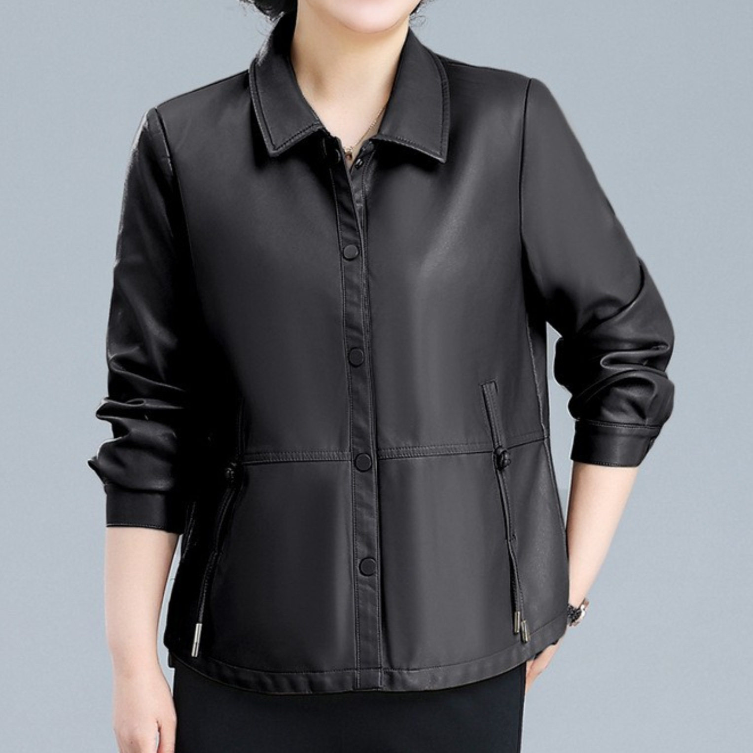 绝美巨好看外套女款2026春秋季新款洋气时尚短款大码PU皮衣女夹克