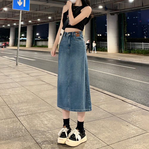 半身牛仔裙a中长裙ins