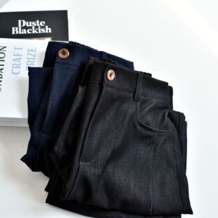 巨好看弹力窄版牛仔裤女款2025秋季新款通勤高腰西装直筒阔腿裤子