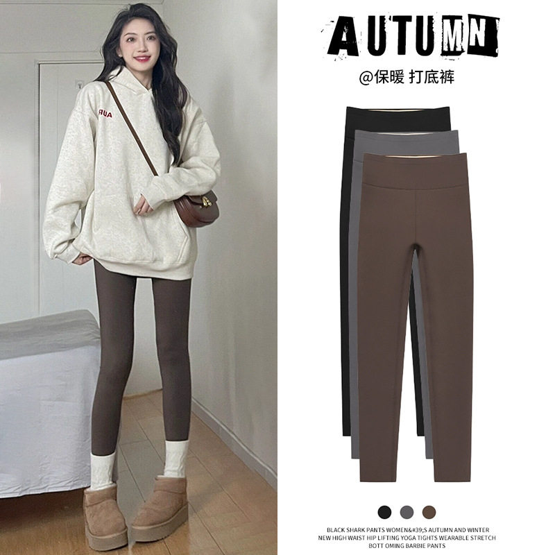 超火的弹力鲨鱼裤女款2026年春秋季新款收腰显瘦提臀瑜伽打底裤子