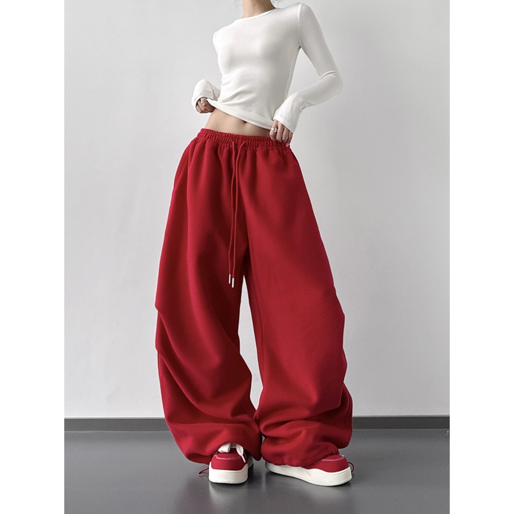 舞蹈高级感休闲卫裤女2026春秋季新款宽松超火秋季直筒阔腿运动裤,女装/女士精品,卫裤,淘宝优惠券,粉丝福利购,淘宝优惠卷