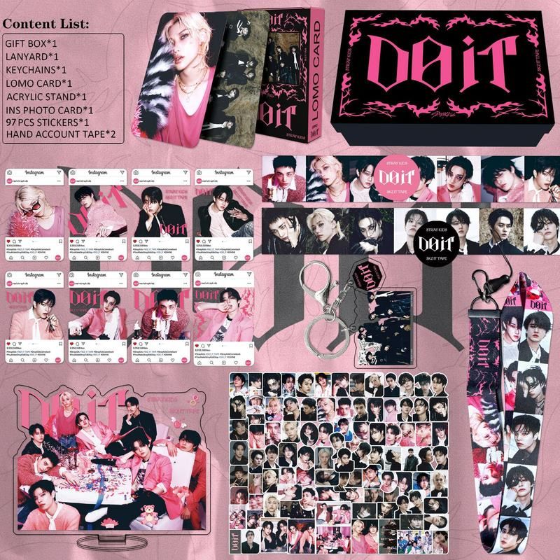 StrayKids礼盒迷你专辑DO IT周边钥匙扣贴纸小卡挂绳立牌套装KPOP