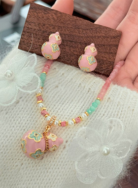 青岛黛美舒饰品芦串珠项链简约高级感小众时尚精致复古珍珠毛衣链