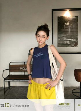 杨九七美式辣妹露脐吊带背心女