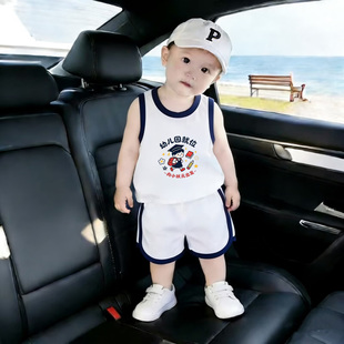 幼儿园就位~开学季教师节宝宝套装夏季男女童可爱洋气无袖两件套
