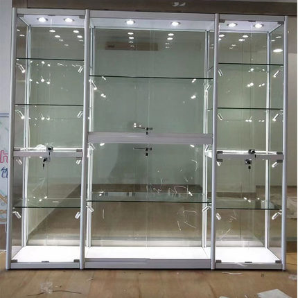 手办展示柜摆件玻璃礼品柜奖品透明玻璃柜化妆品货架模型乐高陈列