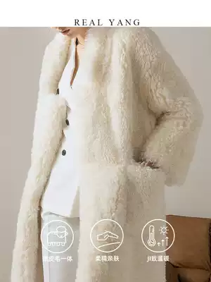 REALYANG temperament White 2021 new fur Tuscan fur one women's coat long winter