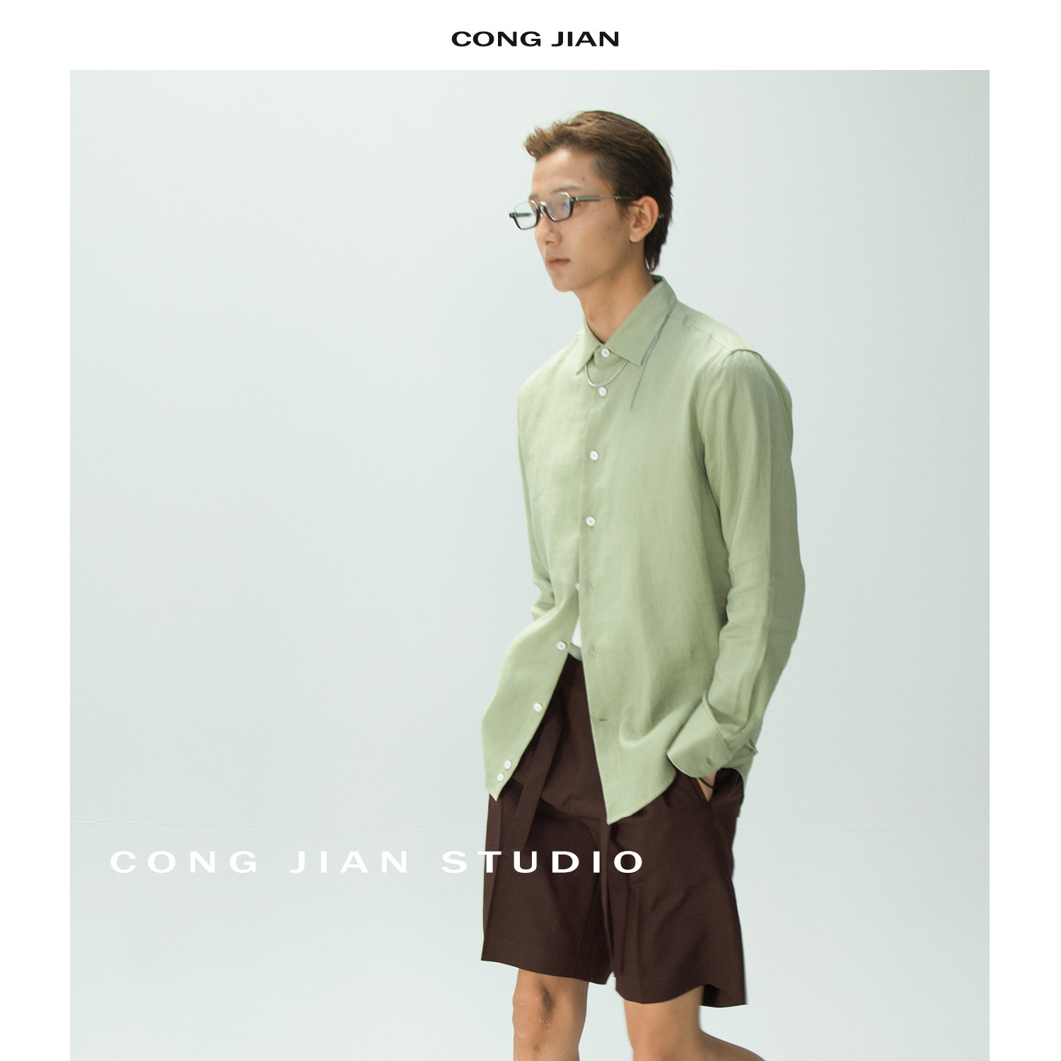 高级感轻奢纯色亚麻长袖衬衫图片