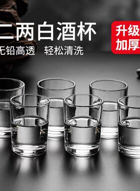 二两白酒杯酒杯白酒玻璃杯喝酒杯家用高端轻奢饭店酒店大2两杯子