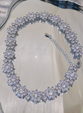 爆闪太阳花项链ins小众设计轻奢