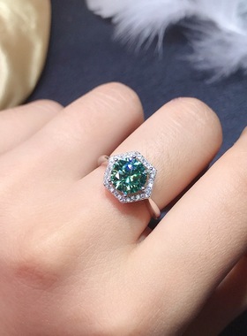 直播抖音严选蓝绿钻戒指