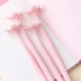 摇摇笔硅胶解压笔可爱超萌黑色中性笔高颜值好玩的笔全针管学生用