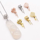 Серебряная подвеска, изумрудная застежка, ожерелье, золото 24 карат