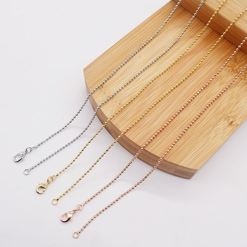 豆豆链 项链 蛇骨链 珠链 美国14K包金成品链 45CM珠链无吊坠裸链