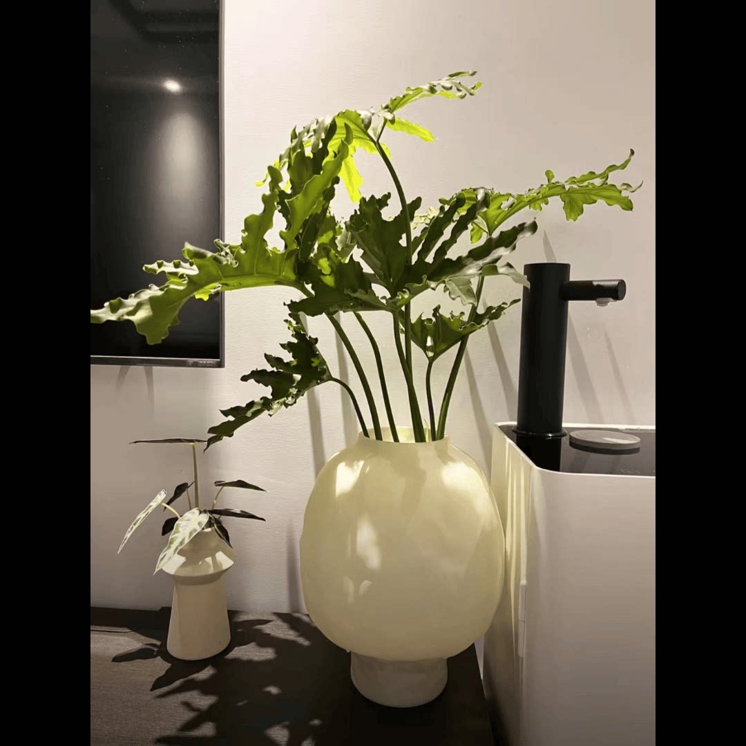 法式奶油风加厚大口径花瓶家居玄关样板房水培插花中古风花器摆件