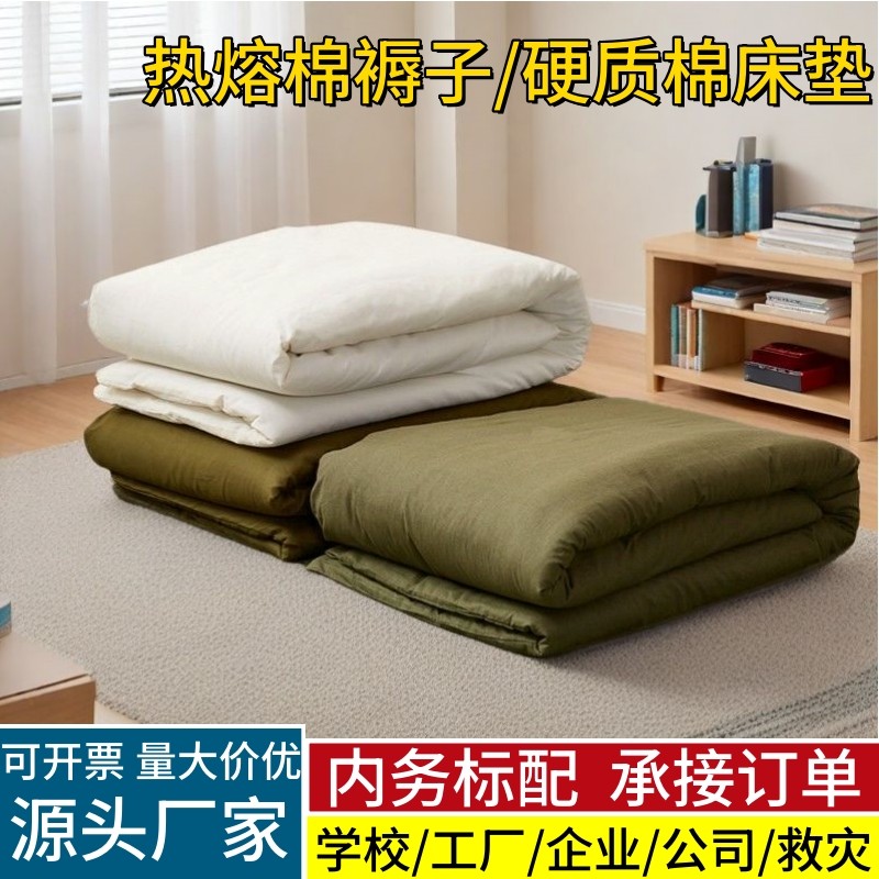 单位军绿色制式白褥子防潮床垫