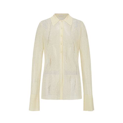 SWAYING/KNIT 亚麻翻领挑孔开衫 SW26PF1T09
