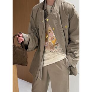 风便服外套 棉质砂洗军装 E26SS04030AA713 CHEUNG ELVIS