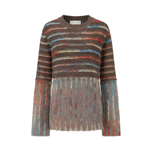 SWAYING/KNIT 彩色条纹大毛衣 SW26PS1T11C1S4