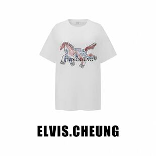 麻感针织绣花工艺阔版 E265S08021AB203 CHEUNG ELVIS