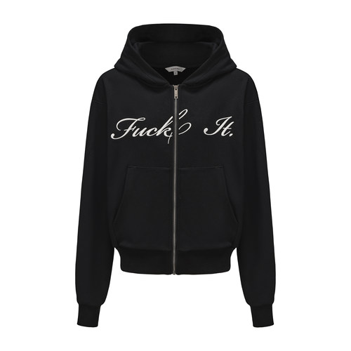 MARKGONG 字母绣花黑色拉链卫衣 26SS016C0001