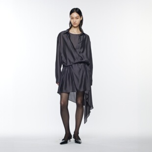 YCH 不对称衬衫式连衣裙 R26DJ7021