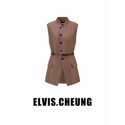 ELVIS CHEUNG 亚麻领口造型马甲 E26SS14040AA902