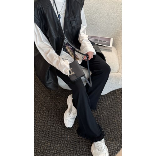 YSEVENTEEN 木耳边毛织喇叭裤 Y570233