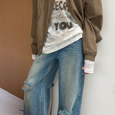 JOURNAL RECORD 阔腿牛仔裤 JWIAAN160102