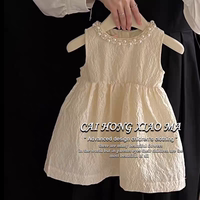 韓國童裝2025夏季新款女童連衣裙中小童小香風氣質(zhì)高端禮服公主裙