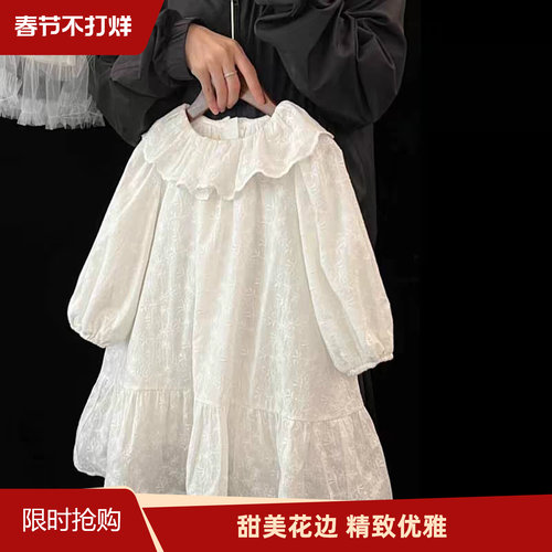 2026春秋新款女宝宝甜美绣花长裙