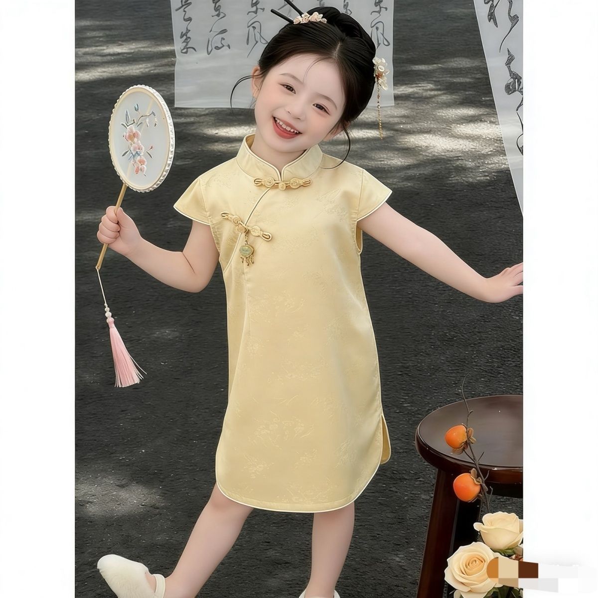 儿童旗袍女童夏装2026新款新中式图片