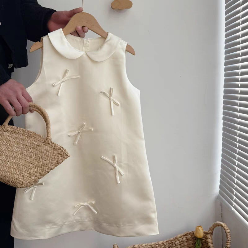 蝴蝶结娃娃领公主裙女童周岁礼服图片