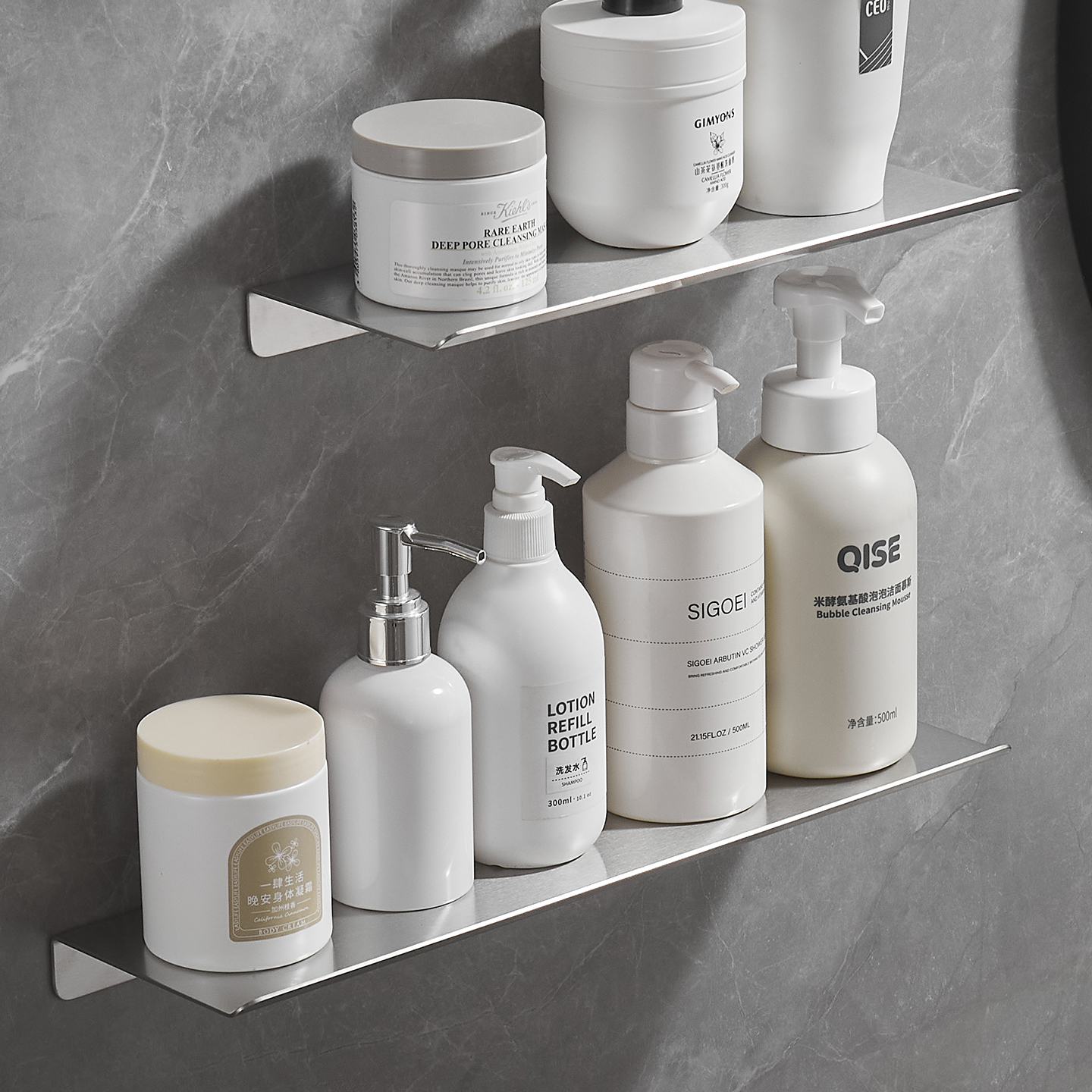 304不锈钢卫生间置物架一字搁板