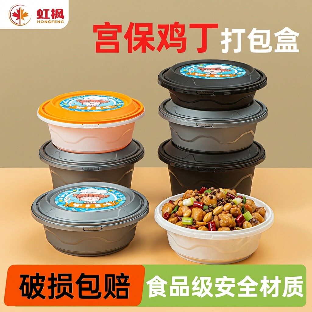 加厚防盗锁扣外卖打包盒食品级